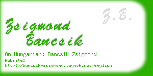 zsigmond bancsik business card